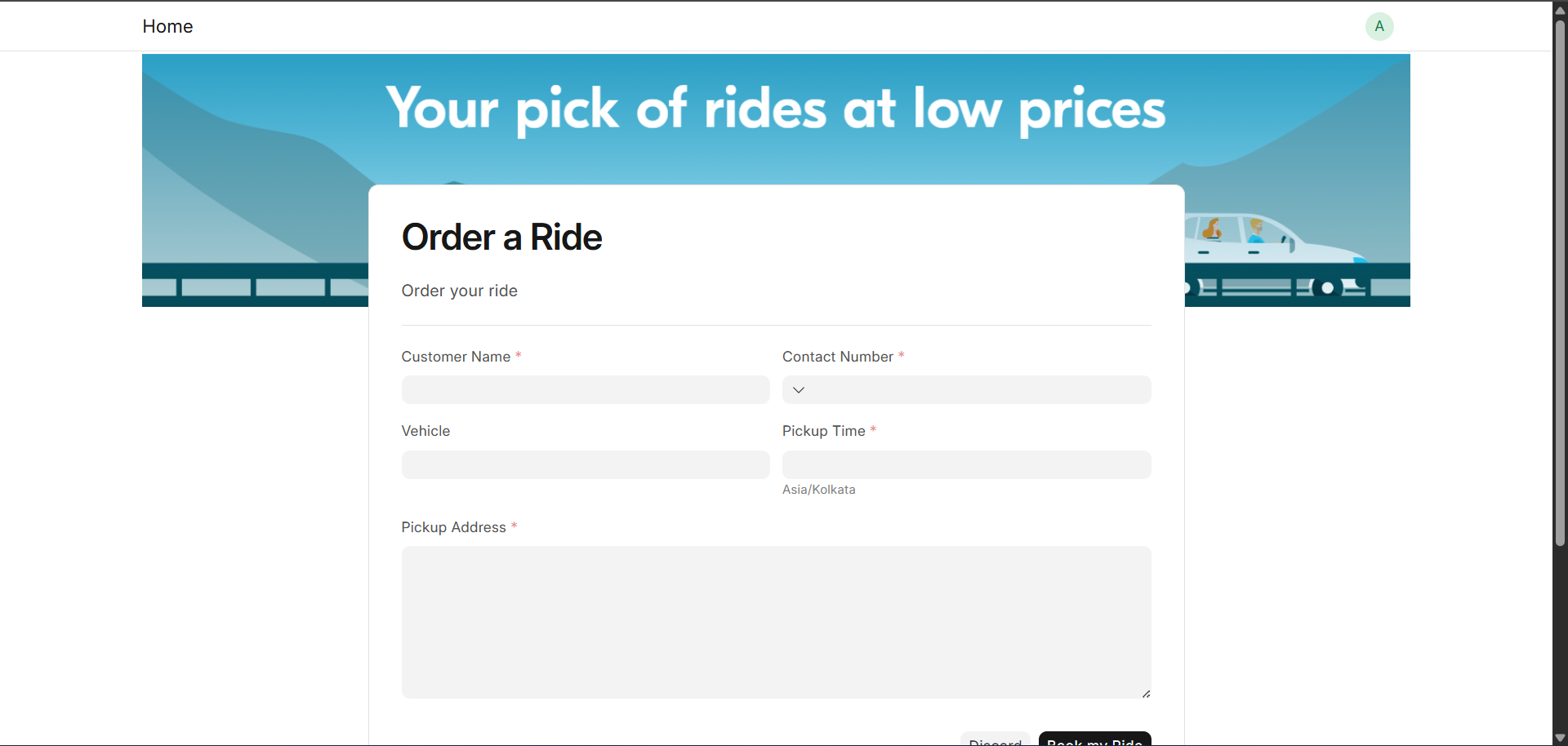 Ride Booking App